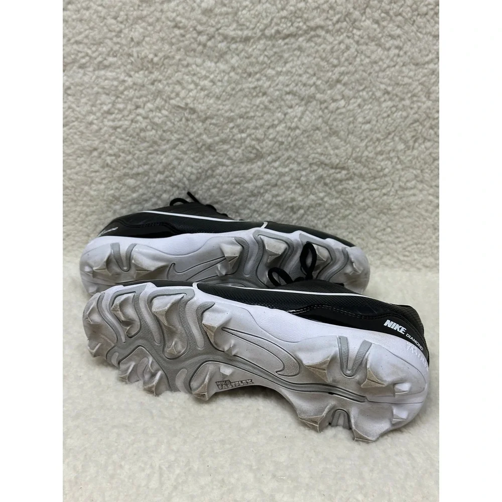 Nike Alpha Huarache Cleats Black White DJ6525-001 Youth 5.5Y